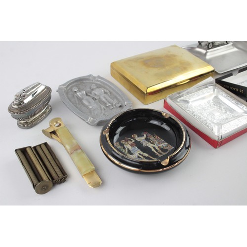 137 - 14 x Assorted Vintage TOBACCIANA Inc Colibri, Ronson, Ashtrays, Brass Etc