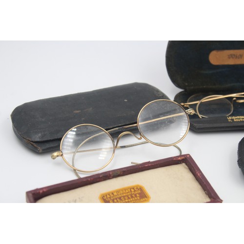 157 - 6 x Antique / Vintage SPECTACLES Inc Cased, Rolled Gold Etc