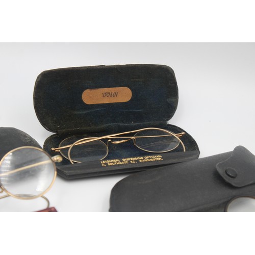 157 - 6 x Antique / Vintage SPECTACLES Inc Cased, Rolled Gold Etc