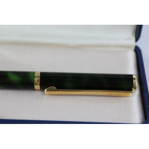 Vintage Colibri Goldtone Overlay online Ballpoint Pen Marbled Green 54870