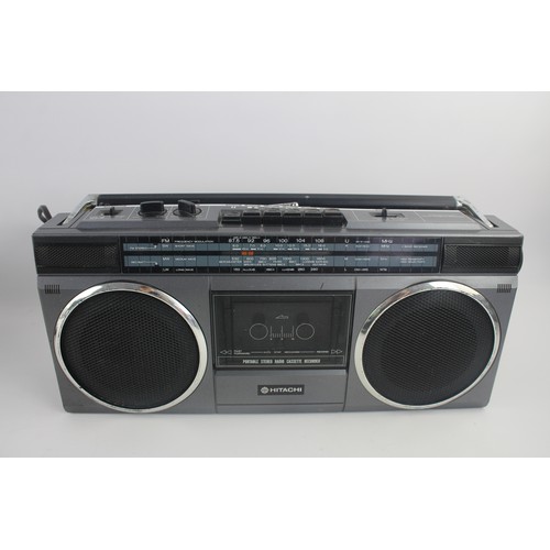 197 - 3 x BOOMBOX STEREO RADIOS / CASSETTE RECORDERS Inc. Hitachi TRK, Goodmans Etc