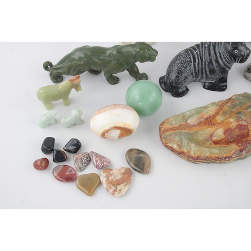 189 - Job Lot of Polished & Raw GEMSTONE ITEMS & CRYSTALS Inc Fossils, Shells Etc