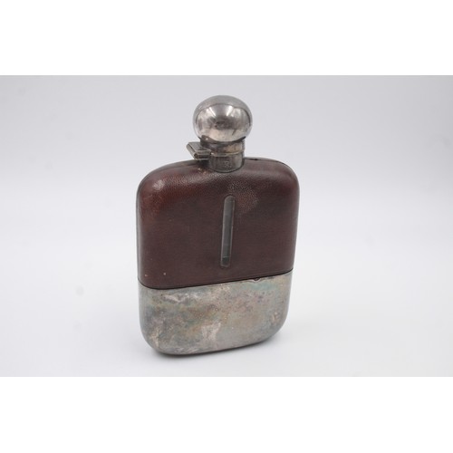 227 - 2 x Antique / Vintage BREWERIANA Hip Flasks Inc. James Dixon & Sons, Finnigans