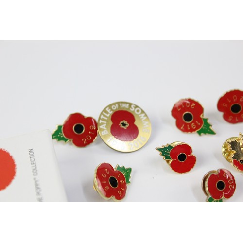 272 - 25 x Assorted POPPY Remembrance Badges / Brooches Inc Enamel, Boxed Etc