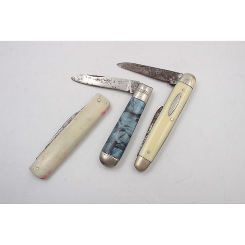 290 - 12 x Assorted POCKET KNIVES / TOOLS Inc Ivory, Bone, Miniature Etc