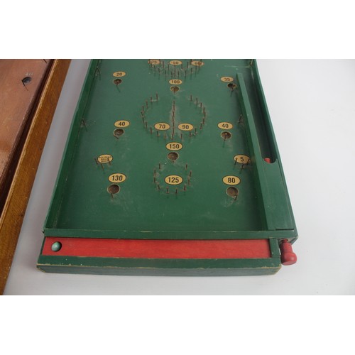 283 - 2 x Assorted Vintage BAGATELLE Games w/ Marbles / Ball Bearings Inc. Chad Valley