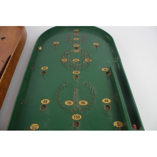 283 - 2 x Assorted Vintage BAGATELLE Games w/ Marbles / Ball Bearings Inc. Chad Valley