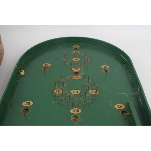 283 - 2 x Assorted Vintage BAGATELLE Games w/ Marbles / Ball Bearings Inc. Chad Valley