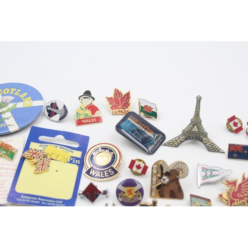 288 - 50 x Assorted Vintage FLAGS & PLACES Pin / Lapel Badges Inc Enamel Etc