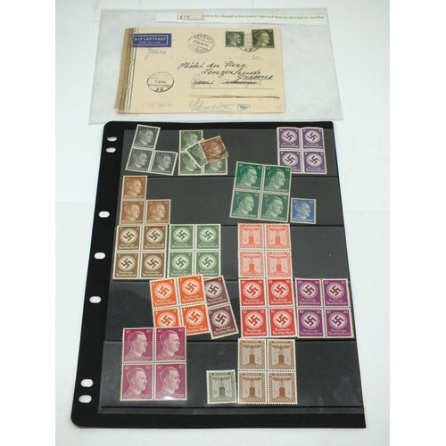 383 - ASSORTMENT OF GERMAN WW2 ERA STAMPS