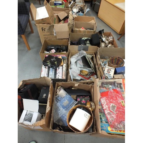 545 - 18 BOXES OF VINTAGE MISC ITEMS INCLUDES TROPHIES ETC