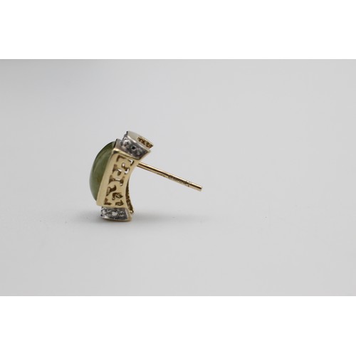 129 - 9ct gold gemstone stud earrings (3.6g)