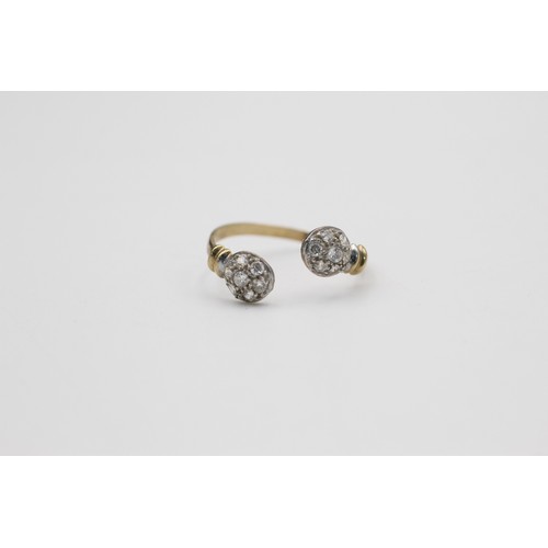 161 - 9ct gold gemstone torque ring (1.2g)