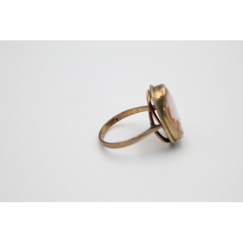 221 - 9ct gold vintage cameo ring (4.1g)