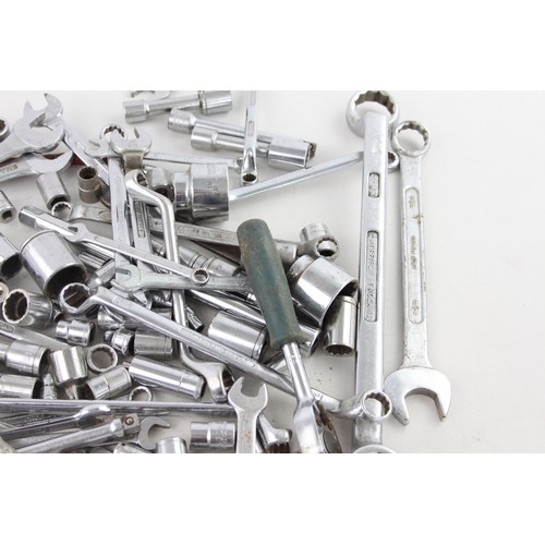 226 - Job Lot of Assorted SPANNERS & SOCKETS Inc. Snap On, Britool Etc