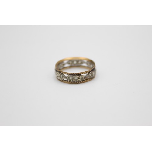 229 - 9ct gold bicolour full eternity ring (2.9g)