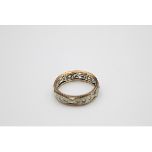 229 - 9ct gold bicolour full eternity ring (2.9g)
