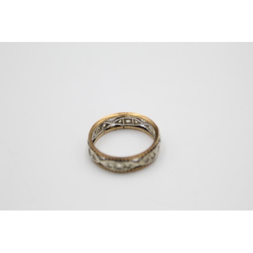 229 - 9ct gold bicolour full eternity ring (2.9g)