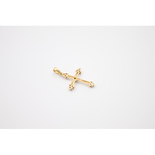 148 - 14ct gold diamond cross pendant (0.7g)