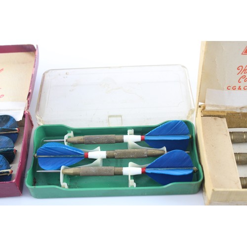 170 - 9 x Vintage Throwing DARTS Sets Inc. Unicorn, Kwiz Etc