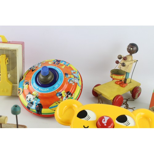 187 - 10 x Assorted Vintage Toys Inc. Fisher Price, Matchbox, Chad Valley, Etc