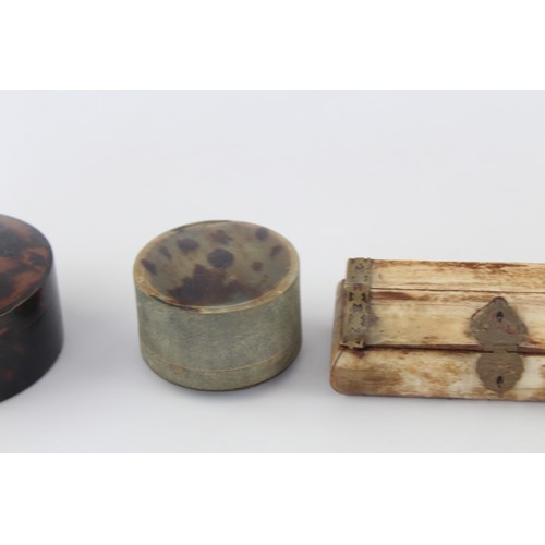 186 - 6 x Antique / Vintage Decorative TRINKET BOXES Inc Wooden, Brass Inlay Etc