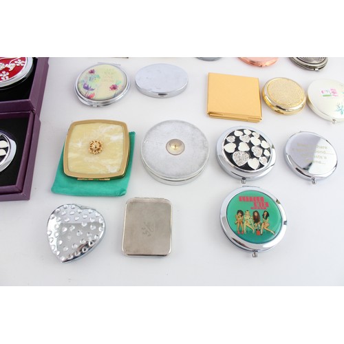90 - 25 x Assorted Ladies Compact Handbag MIRRORS Inc Vintage, Silver Plate Etc