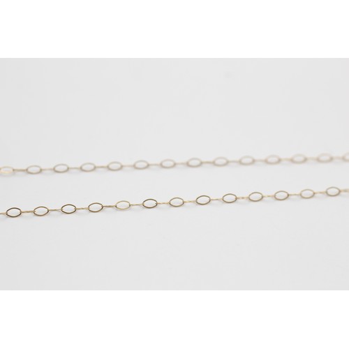 97 - 9ct gold 5 gemstone drop pendant necklace 1.2g