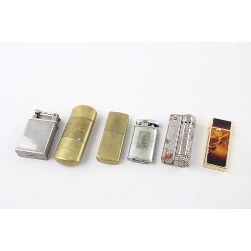 8 - 6 x Assorted Vintage Cigarette LIGHTERS Inc Ronson, Brass, Imco, Lift Arm Etc