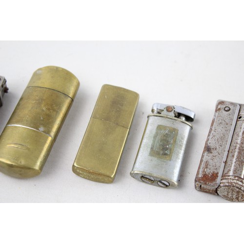 8 - 6 x Assorted Vintage Cigarette LIGHTERS Inc Ronson, Brass, Imco, Lift Arm Etc