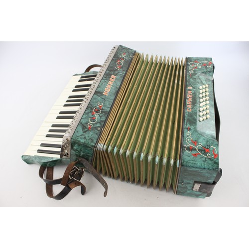 54 - Vintage HOHNER 'Carmen II' PIANO ACCORDION 24 Note Bakelite Frame In Carry Case