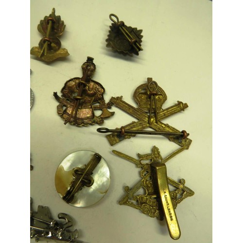 317 - MILITARY BADGES INCLUDING SWEETHEARTS ETC