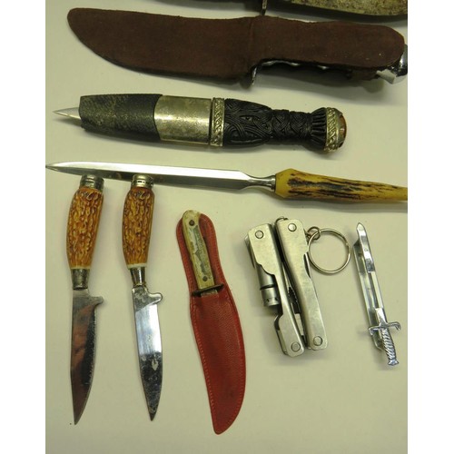 350 - SELECTION OF ASSORTED KNIVES INCLUDES BOWIE KNIVES