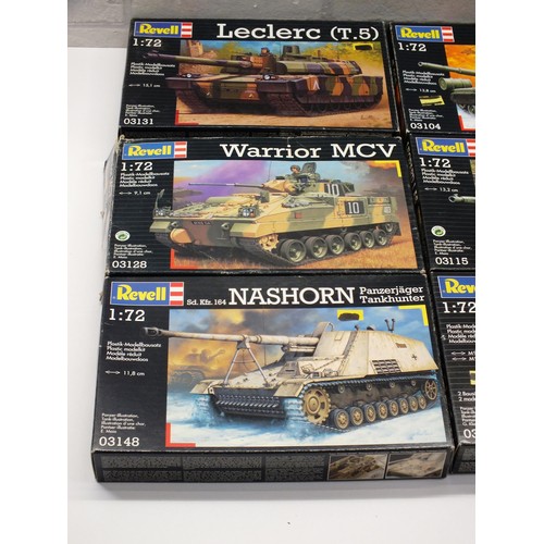 480 - SIX REVEL 1:72 SCALE MODEL KITS INCLUDING PLANES AND TANKS