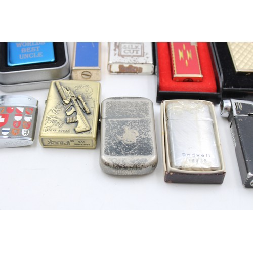 31 - 14 x Assorted Vintage BRANDED Cigarette LIGHTERS Inc Boxed, Kingswa, Hadson Etc