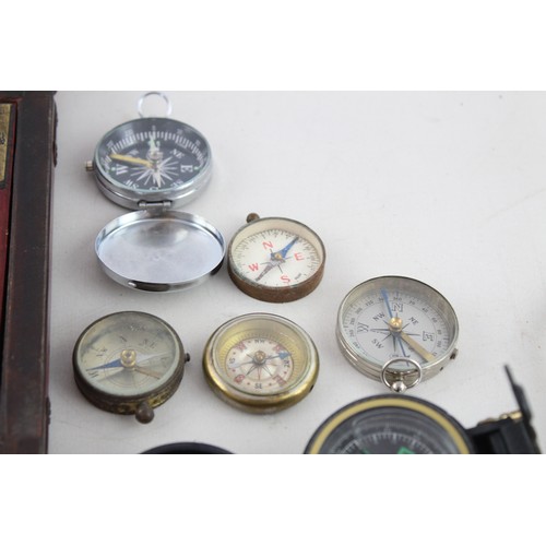 72 - 30 x Vintage Mixed Compasses Inc. Various Designs & Brands