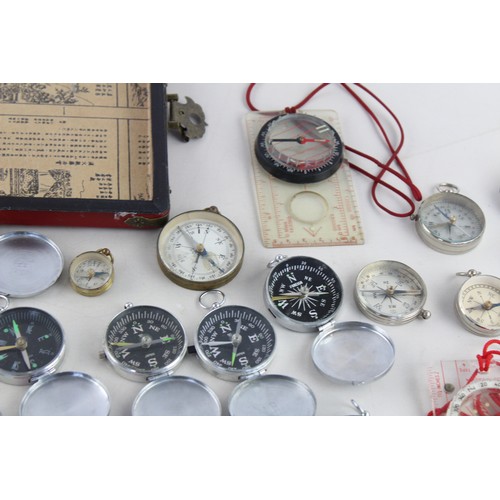 92 - 30 x Vintage Mixed Compasses Inc. Various Designs & Brands