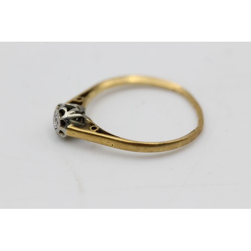 117 - 18ct gold vintage diamond solitaire ring (1.6g)  SIZE L