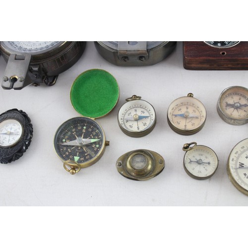 118 - 20 x Vintage Mixed Compasses Inc. Various Designs & Brands