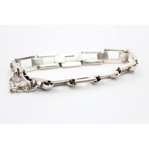 164 - .925 Sterling Silver Chunky Rectangle Link Bracelet (36g)