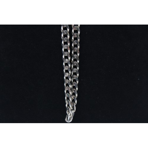 167 - .925 Sterling Silver Chunky Curb Link Necklace w/ Lobster Clasp (95g)