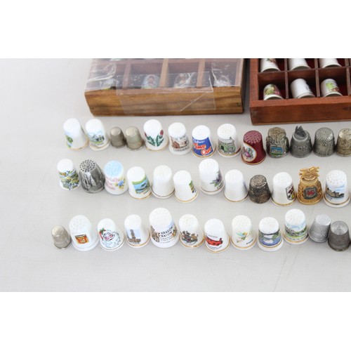 222 - 250+ x Assorted Vintage THIMBLES Inc Silver Plate, Porcelain, Souvenir Etc