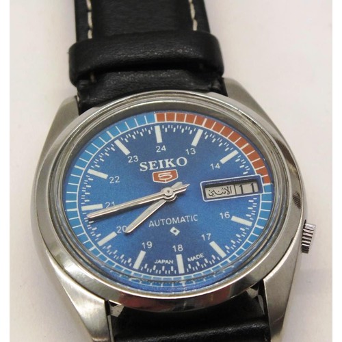 368 - BLUE FACE SEIKO 5 AUTOMATIC