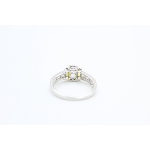 241 - 9ct white gold gemstone set dress ring (2.5g)  SIZE N