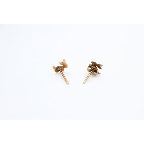 293 - 9ct gold vintage bunny stud earrings (0.5g)