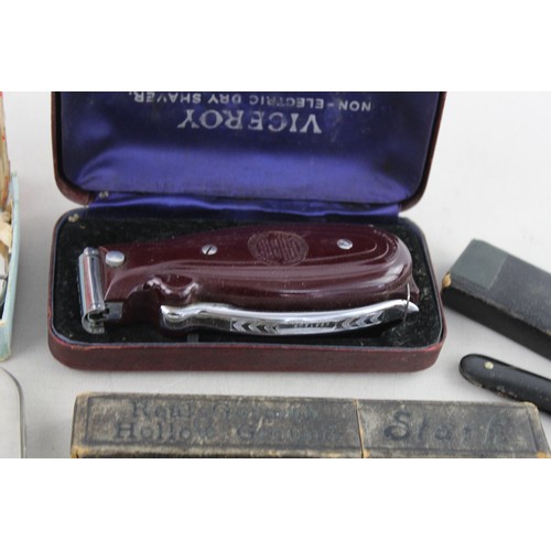 119 - 7 x Assorted Vintage Gents RAZORS & Dry Shaver Inc Rolls, Gillette, Cut-Throat