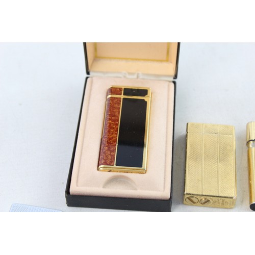 125 - 10 x Assorted Vintage COLIBRI Cigarette LIGHTERS Inc Boxed, Ladies, Gold Tone