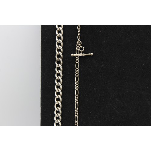 158 - 2 x.925 Sterling Silver BRACELETS Inc. Figaro, Dog Clip, Curb (35g)