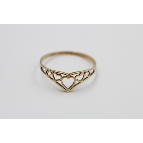 162 - 2 x 9ct gold openwork design rings (1.4g)