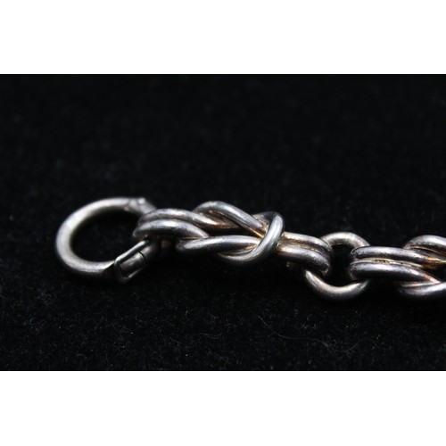 164 - Modernist .925 Sterling Silver FANCY LINK BRACELET w/ Chunky, Heavy (57g)